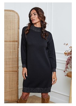 So Cachemire Sukienka dzianinowa &quot;Linoa&quot; w kolorze czarnym ze sklepu Limango Polska w kategorii Sukienki - zdjęcie 187583693