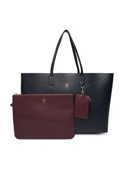 Tommy Hilfiger Torebka Th Icon Tote Mono AW0AW18174 Granatowy ze sklepu MODIVO w kategorii Torby Shopper bag - zdjęcie 187583822
