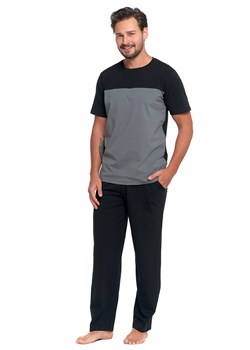 Moraj PDM3400-006 piżama męska krótki rękaw, długie spodnie black ze sklepu kontri.pl w kategorii Piżamy męskie - zdjęcie 187584184