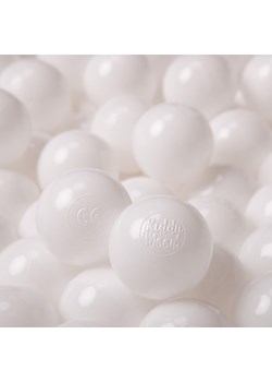 KiddyMoon Plastikowe piłeczki 6cm Zabawka zestaw kulek, biały ze sklepu kontri.pl w kategorii Zabawki - zdjęcie 187584192