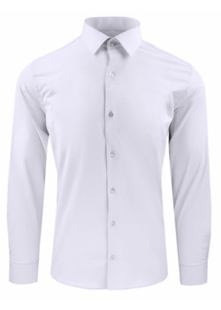 Męska Koszula Wizytowa, Taliowany Krój - Victorio - Biała KSDWVCTO825SL ze sklepu JegoSzafa.pl w kategorii Koszule męskie - zdjęcie 187584234