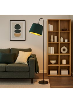 Lampa stojąca w stylu eklektycznym TALLIN GOLD z abażurem w kolorze butelkowej zieleni ze sklepu Lysne w kategorii Lampy podłogowe - zdjęcie 187584461