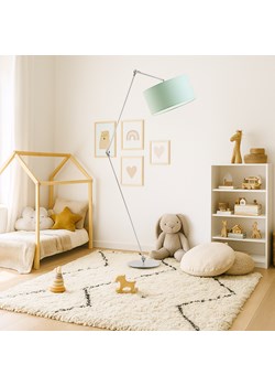 Nowoczesna lampa podłogowa dla dzieci BARI z regulowanym kloszem w kolorze mięty ze sklepu Lysne w kategorii Lampy dziecięce - zdjęcie 187584470