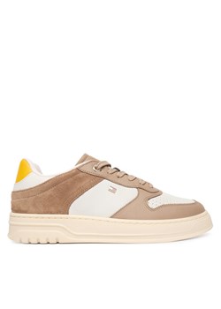 Sneakersy Tommy Hilfiger Th Sporty Cupsole Tumbled Ltr FW0FW09024 Beżowy ze sklepu eobuwie.pl w kategorii Buty sportowe damskie - zdjęcie 187584630