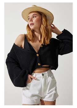 Happiness Istanbul Kardigan w kolorze czarnym ze sklepu Limango Polska w kategorii Swetry damskie - zdjęcie 187586760