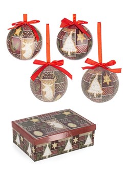 Bizzotto Bombki (6 szt.) &quot;Dory&quot; w kolorze brązowo-czerwonym - Ø 7,5 cm ze sklepu Limango Polska w kategorii Dekoracje bożonarodzeniowe - zdjęcie 187586800