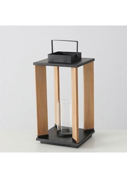 Boltze Lampion &quot;Ventana&quot; w kolorze czarno-jasnobrązowym - 21 x 40,5 cm ze sklepu Limango Polska w kategorii Świeczniki - zdjęcie 187586852