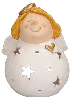 POSIWIO Świecznik &quot;Angel&quot; w kolorze białym - wys. 17 cm ze sklepu Limango Polska w kategorii Świeczniki - zdjęcie 187586984
