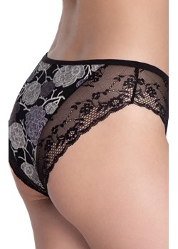 2-pak figi damskie w kwiatowy wzór z koronką L-1591BI, Kolor czarny-wzór, Rozmiar L, LAMA ze sklepu Intymna w kategorii Majtki damskie - zdjęcie 187587462