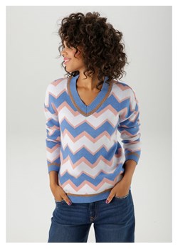 Aniston Sweter w kolorze błękitno-białym ze sklepu Limango Polska w kategorii Swetry damskie - zdjęcie 187588440