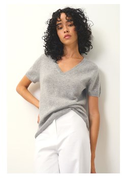 AUTHENTIC CASHMERE Kaszmirowa koszulka &quot;Kali&quot; w kolorze szarym ze sklepu Limango Polska w kategorii Bluzki damskie - zdjęcie 187588491