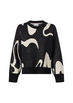 Nümph Damski sweter z dzianiny - NUMitzy Kobiety Sztuczne włókno antracytowy wzorzysty ze sklepu vangraaf w kategorii Swetry damskie - zdjęcie 187589153