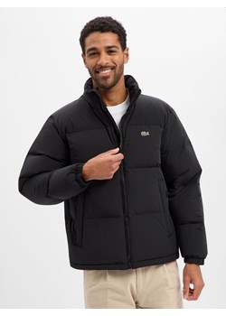 Lacoste Męska kurtka puchowa Mężczyźni Sztuczne włókno czarny jednolity ze sklepu vangraaf w kategorii Kurtki męskie - zdjęcie 187589163