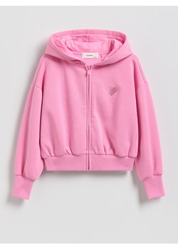 Reserved - Rozpinana bluza z haftem Boffie & Poko - różowy ze sklepu Reserved w kategorii Bluzy dziewczęce - zdjęcie 187589232