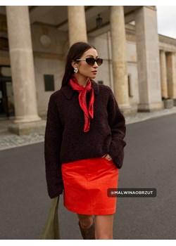 Mohito - Czekoladowy sweter z wełną - ciemnobrązowy ze sklepu Mohito w kategorii Swetry damskie - zdjęcie 187589571