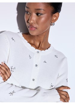 Mohito - Bawełniany kardigan - kremowy ze sklepu Mohito w kategorii Swetry damskie - zdjęcie 187589580
