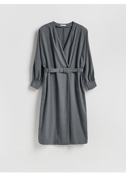 Reserved - Sukienka z paskiem - ciemnoszary ze sklepu Reserved w kategorii Sukienki - zdjęcie 187589924