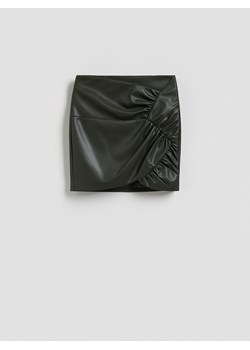 Reserved - Spódnica z marszczeniem - ciemnozielony ze sklepu Reserved w kategorii Spódnice - zdjęcie 187590124