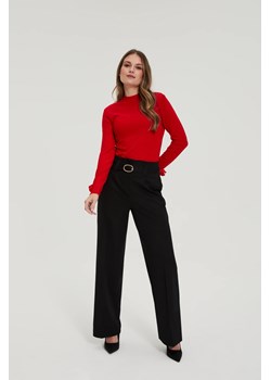 Spodnie w kant z paskiem czarne ze sklepu Moodo.pl w kategorii Spodnie damskie - zdjęcie 187590441