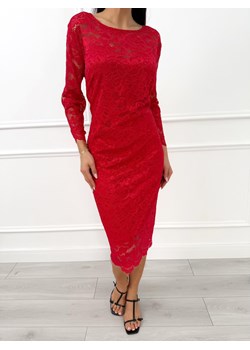 Czerwona Koronkowa Sukienka ze sklepu ModnaKiecka.pl w kategorii Sukienki - zdjęcie 187592070