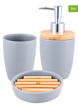 Benetton 3-częściowy zestaw łazienkowy w kolorze szarym ze sklepu Limango Polska w kategorii Dozowniki do mydła - zdjęcie 187593414
