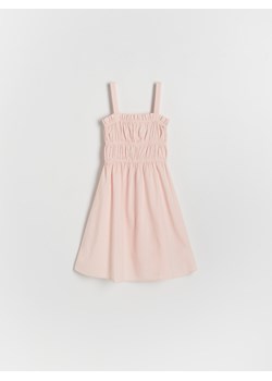 Reserved - Bawełniana sukienka na ramiączkach - pastelowy róż ze sklepu Reserved w kategorii Sukienki dziewczęce - zdjęcie 187594661