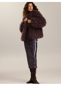 Reserved - Spódnica midi z cekinami - ciemnofioletowy ze sklepu Reserved w kategorii Spódnice - zdjęcie 187594664