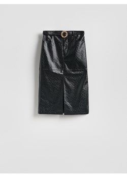 Reserved - Spódnica z ozdobnym paskiem - czarny ze sklepu Reserved w kategorii Spódnice - zdjęcie 187594764