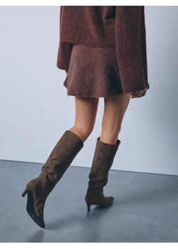 Mohito - Kozaki na obcasie - zielony ze sklepu Mohito w kategorii Kozaki damskie - zdjęcie 187595364