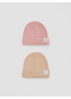 Reserved - Strukturalna czapka z naszywką 2 pack - wielobarwny ze sklepu Reserved w kategorii Czapki dziecięce - zdjęcie 187595662