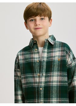 Reserved - Bawełniana koszula w kratę - zielony ze sklepu Reserved w kategorii Koszule chłopięce - zdjęcie 187595801