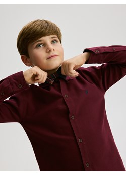 Reserved - Bawełniana koszula z muszką - bordowy ze sklepu Reserved w kategorii Koszule chłopięce - zdjęcie 187595894