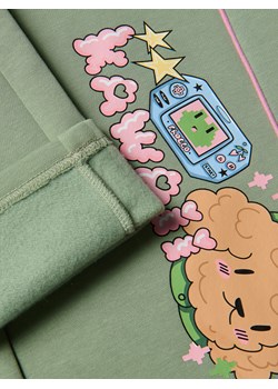 Reserved - Spodnie dresowe z nadrukiem Boffie & Poko - jasnozielony ze sklepu Reserved w kategorii Spodnie chłopięce - zdjęcie 187596064