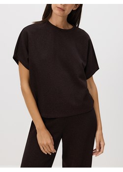 Reserved - T-shirt z metalizowaną nicią - ciemnobrązowy ze sklepu Reserved w kategorii Bluzki damskie - zdjęcie 187596162
