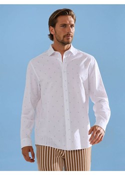 Sinsay - Koszula regular fit we wzory - biały ze sklepu Sinsay w kategorii Koszule męskie - zdjęcie 187597360