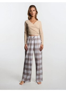 Sinsay - Spodnie od piżamy w kratę - beżowy ze sklepu Sinsay w kategorii Spodnie damskie - zdjęcie 187597374