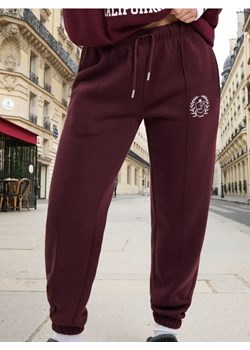 Sinsay - Spodnie jogger w stylu akademickim - bordowy ze sklepu Sinsay w kategorii Spodnie damskie - zdjęcie 187597434