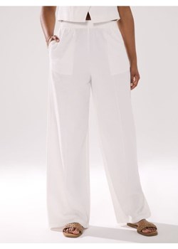 Sinsay - Spodnie wide leg z ozdobnymi przeszyciami - kremowy ze sklepu Sinsay w kategorii Spodnie damskie - zdjęcie 187597471