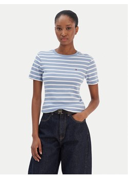 Tommy Hilfiger T-Shirt New Cody WW0WW40587 Błękitny Slim Fit ze sklepu MODIVO w kategorii Bluzki damskie - zdjęcie 187598464