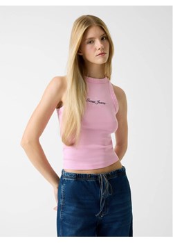 Guess Jeans Top 180345 Różowy Classic Fit ze sklepu MODIVO w kategorii Bluzki damskie - zdjęcie 187598474