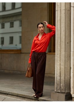 Mohito - Czekoladowe spodnie wide leg - ciemnobrązowy ze sklepu Mohito w kategorii Spodnie damskie - zdjęcie 187599434