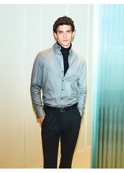 Reserved - Koszula slim fit z drobnym wzorem - szary ze sklepu Reserved w kategorii Koszule męskie - zdjęcie 187599501