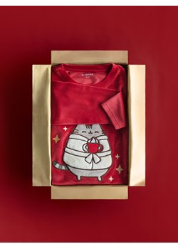 Reserved - Welurowa piżama Pusheen - czerwony ze sklepu Reserved w kategorii Piżamy dziecięce - zdjęcie 187599714
