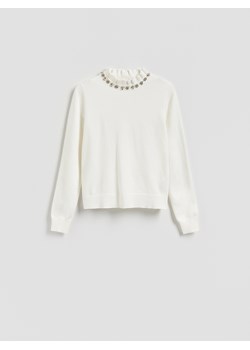 Reserved - Sweter z ozdobną aplikacją - kremowy ze sklepu Reserved w kategorii Swetry damskie - zdjęcie 187599770