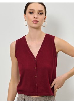 Sinsay - Kamizelka z wiskozą - bordowy ze sklepu Sinsay w kategorii Kamizelki damskie - zdjęcie 187600872