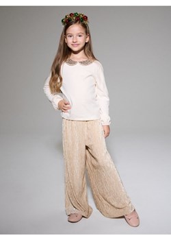 Sinsay - Bawełniana bluzka z połyskującymi cekinami - kremowy ze sklepu Sinsay w kategorii Bluzki dziewczęce - zdjęcie 187600931