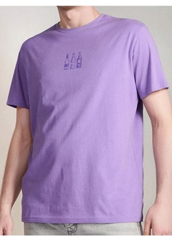 Sinsay - Bawełniana koszulka z nadrukiem - fioletowy ze sklepu Sinsay w kategorii T-shirty męskie - zdjęcie 187600970