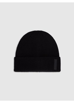 Męska czapka beanie wełniana 4F 4FRAW25ACAPM0719 - czarna ze sklepu Sportstylestory.com w kategorii Czapki zimowe męskie - zdjęcie 187601070
