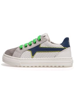 Naturino Skórzane sneakersy "Blitz" w kolorze biało-szarym ze sklepu Limango Polska w kategorii Buty sportowe dziecięce - zdjęcie 187601233