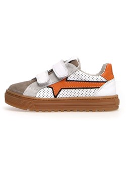 Naturino Skórzane sneakersy "Blitz" w kolorze biało-brązowo-pomarańczowym ze sklepu Limango Polska w kategorii Buty sportowe dziecięce - zdjęcie 187601244